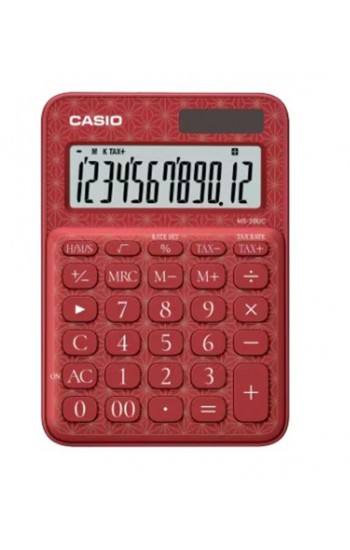 Casio MS-20UC-JRD 12 Hane Kırmızı Desenli Masa Üstü Hesap Makinesi