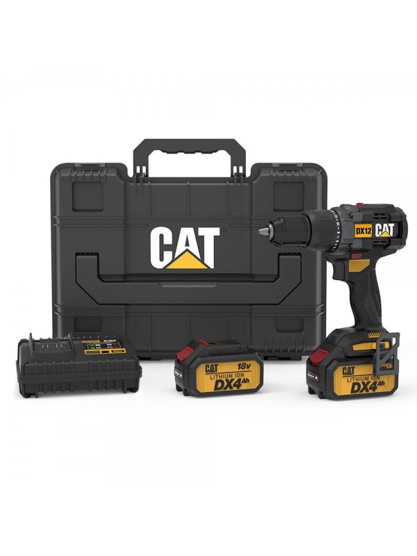 CAT DX12.2 18Volt/4.0Ah Li-ion Çift Akülü Kömürsüz Profesyonel Şarjlı Darbeli Matkap CAT DX12.2 18Volt/4.0Ah Li-ion Çift Akülü Kömürsüz Profesyonel Şarjlı Darbeli Matkap